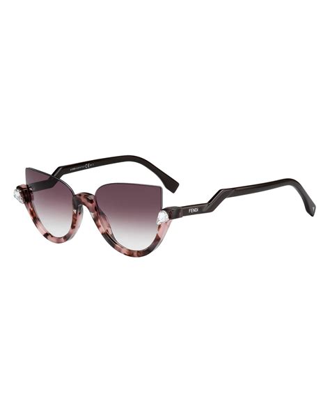 fendi blink half-rim pearl cat-eye sunglasses|Fendi Blink Half.